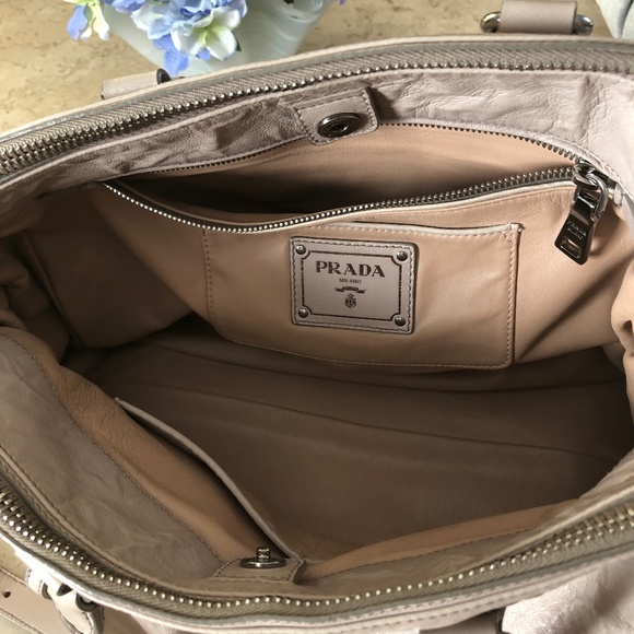 PRADA Nappa Antique Leather Double Zip Convertible Tote Bag - Picture 9 of 17